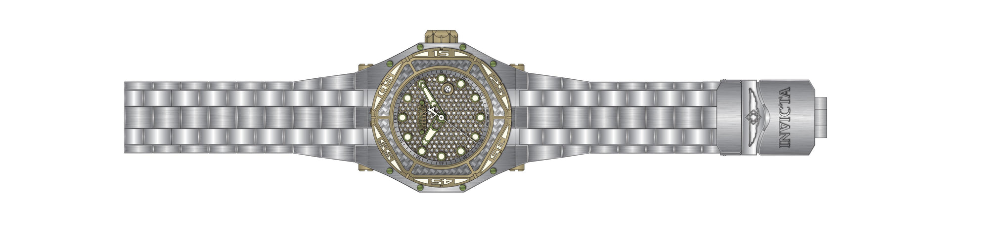 Band For Invicta Carbon Hawk 38939