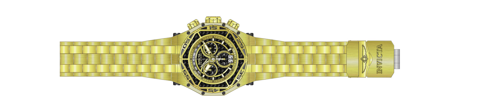 Band For Invicta Carbon Hawk 38916