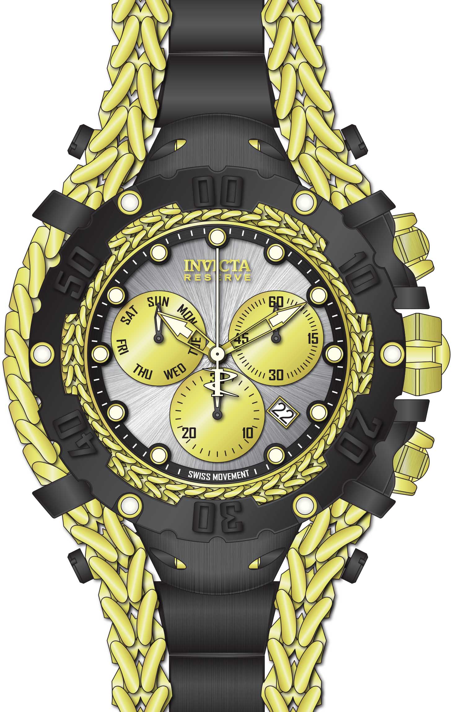 Band For Invicta Reserve Gladiator Men 46231