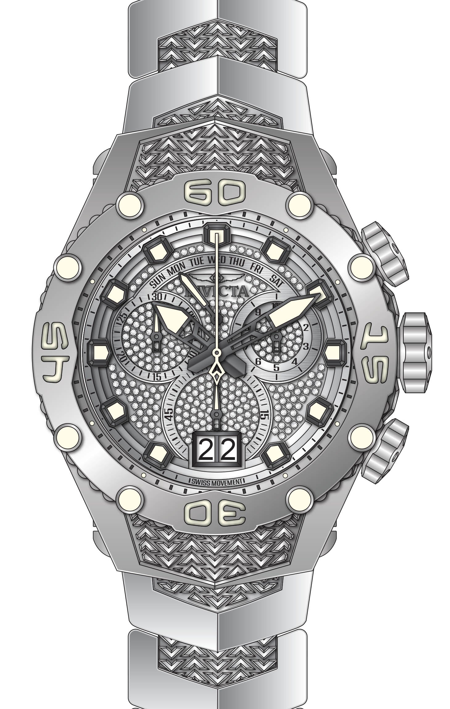 Band For Invicta Subaqua Noma VIII Men 50450