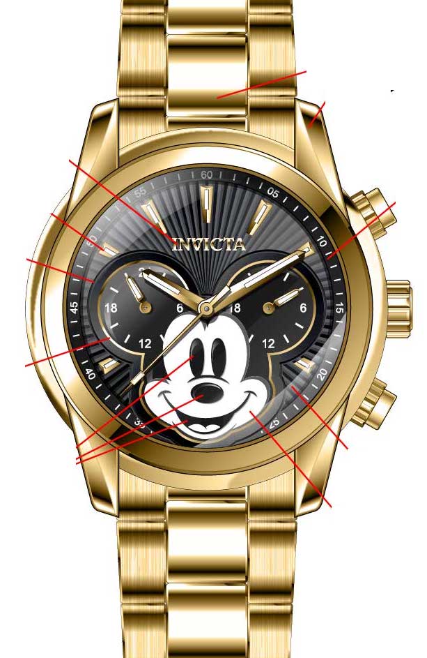 Parts for Invicta Disney Limited Edition Mickey Mouse Men 37818