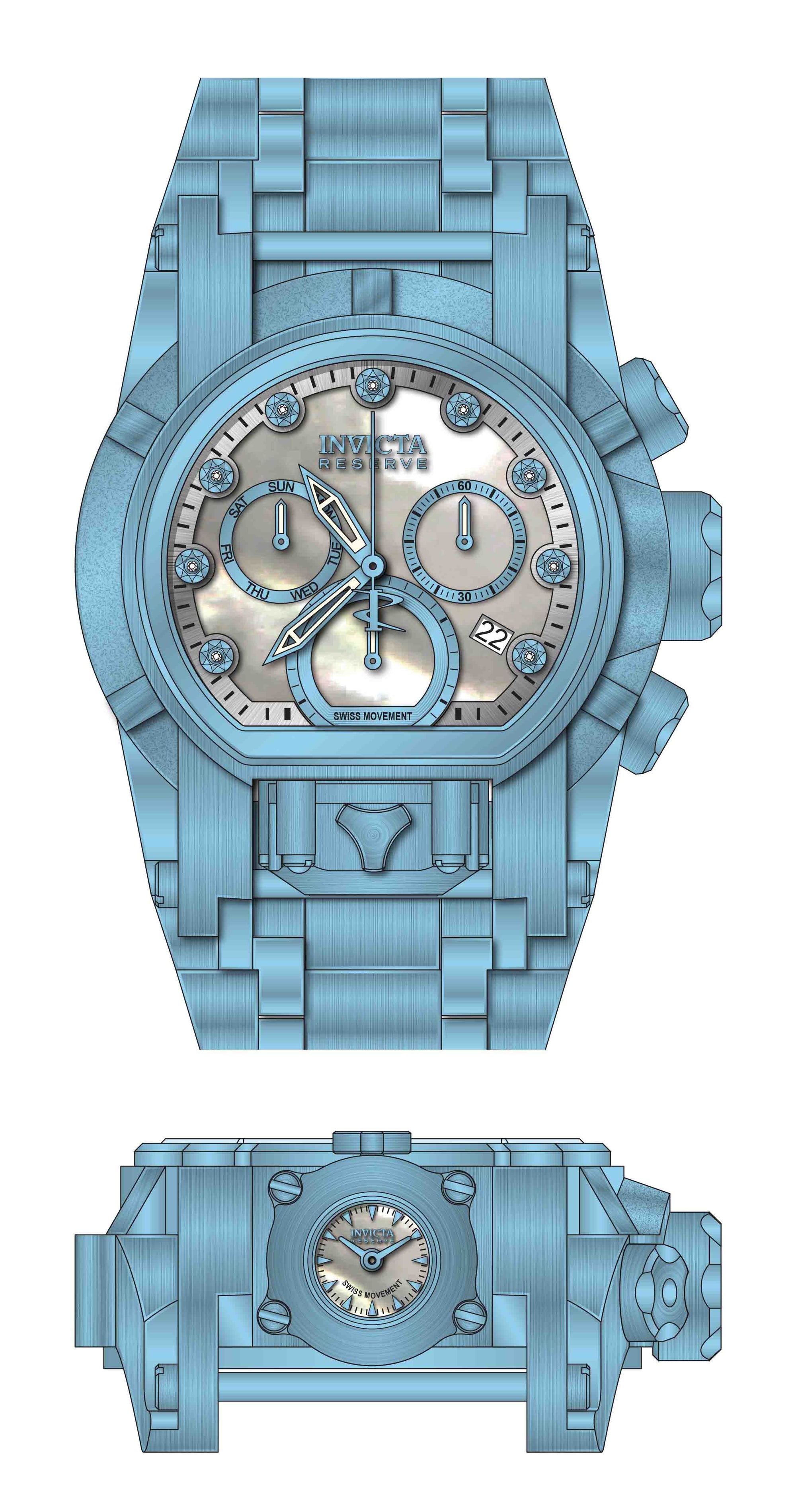 Band for Invicta Reserve Reserve Bolt Zeus Magnum Men 37664