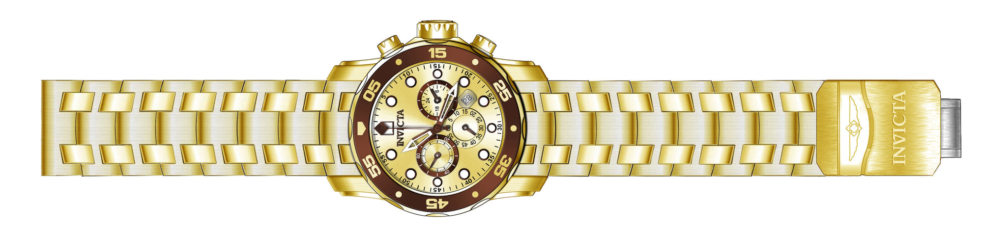 Band for Invicta Pro Diver SCUBA Men Gold Label 36359