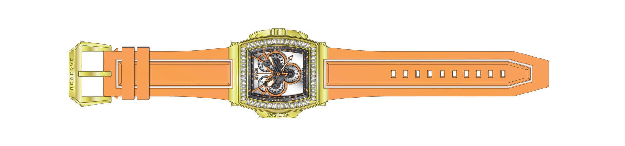 Band for Invicta S1 Rally Diablo Men None 43374