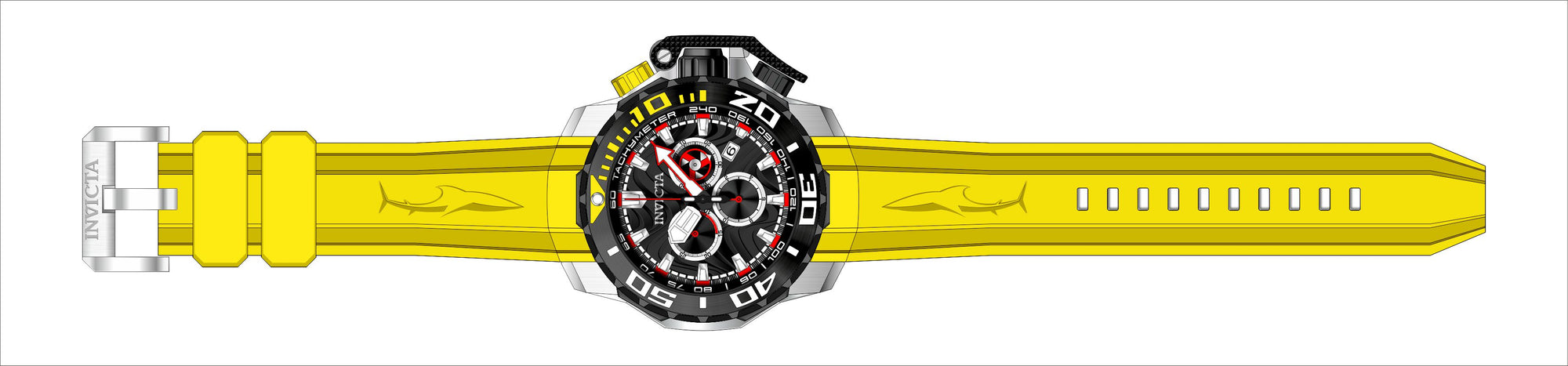 Band For Invicta Sea Hunter  Men 45554