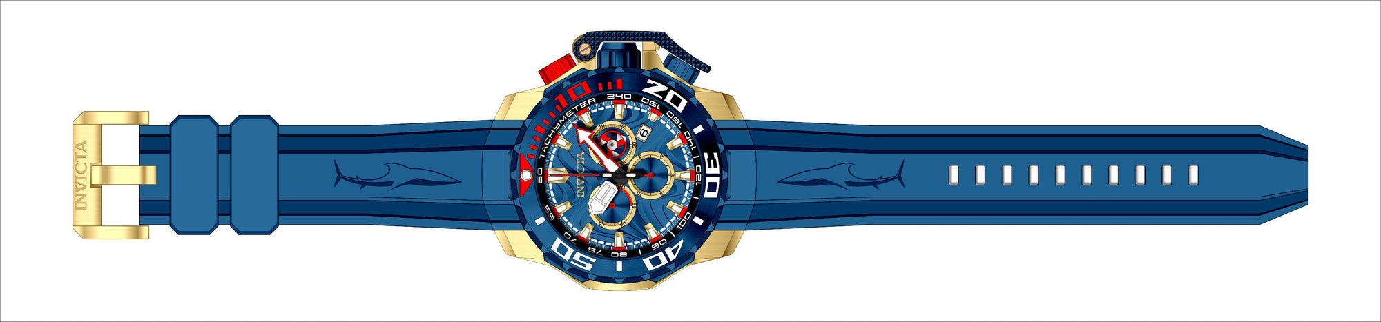 Band For Invicta Sea Hunter  Men 45555