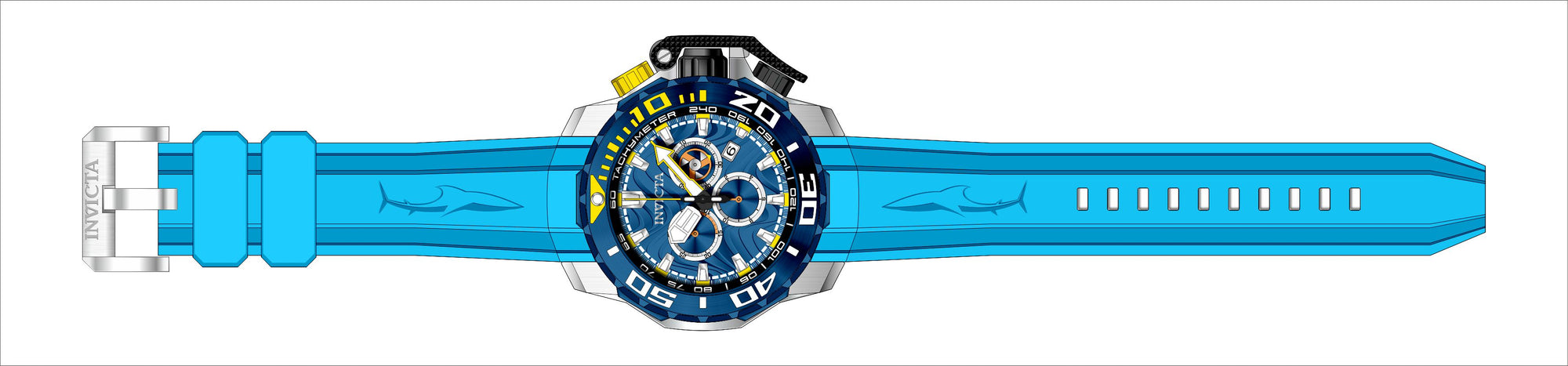 Band For Invicta Sea Hunter  Men 45556