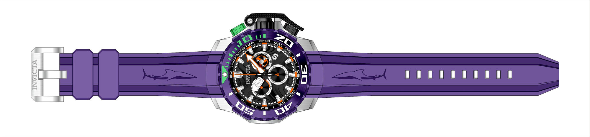 Band For Invicta Sea Hunter  Men 45558