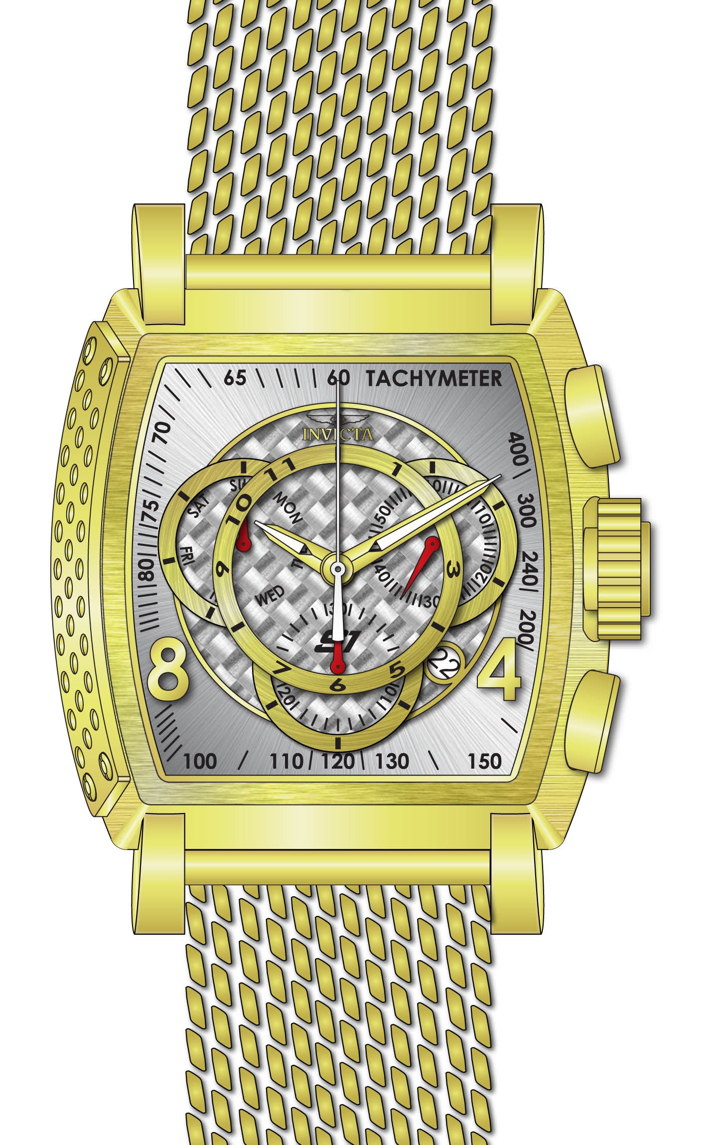Band For Invicta S1 Rally  Men 46013